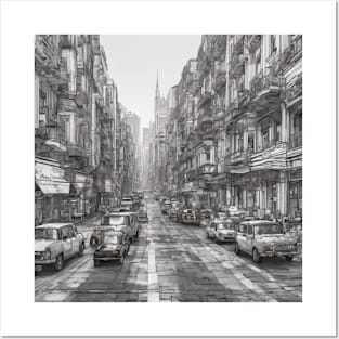 cityscape art design penting Posters and Art